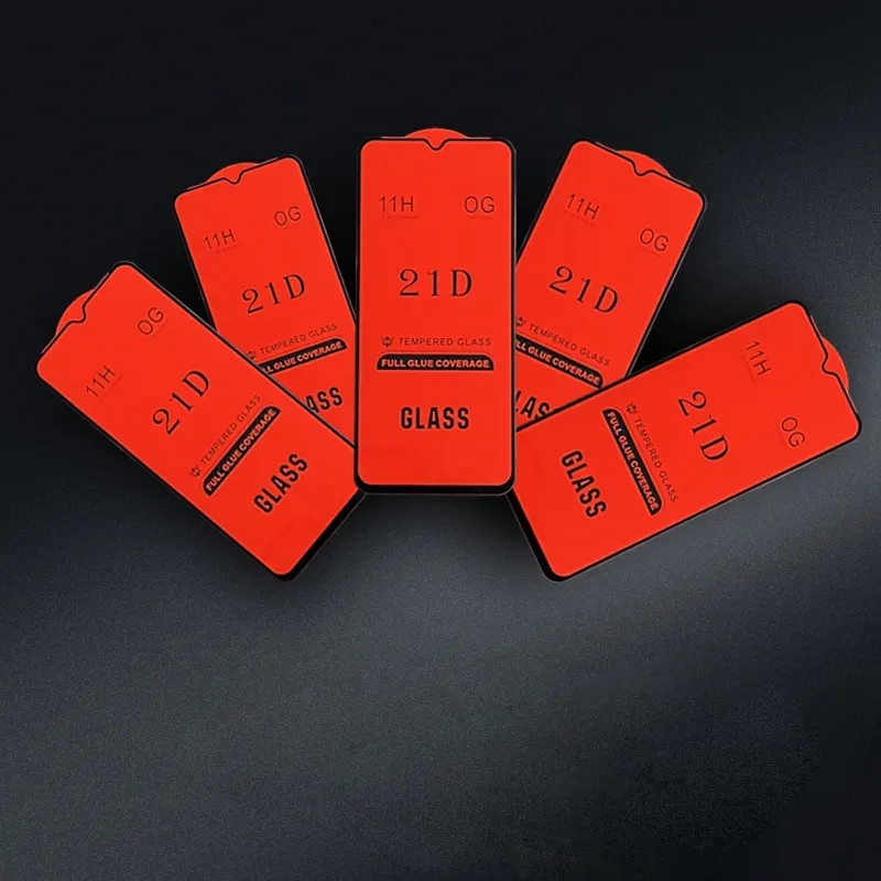 Factory wholesale Full coverage Glue Shock Resistant Bubble Free Tempered Glass 21D Screen Protector for all mobile phone