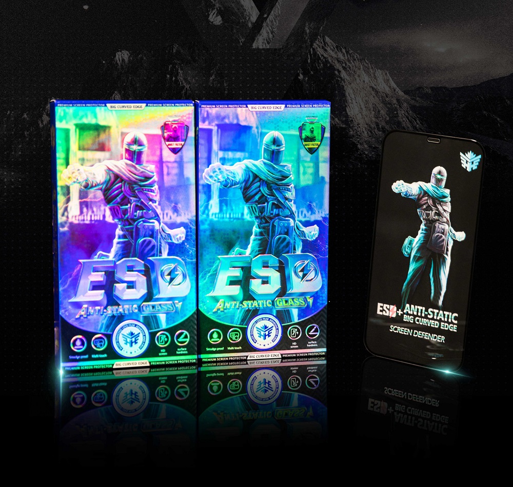 Premium Anti-Shock Mobile Phone Tempered Glass Screen Film for iPhone 14 13 12 11 Pro max ESD Anti-static Screen Protector